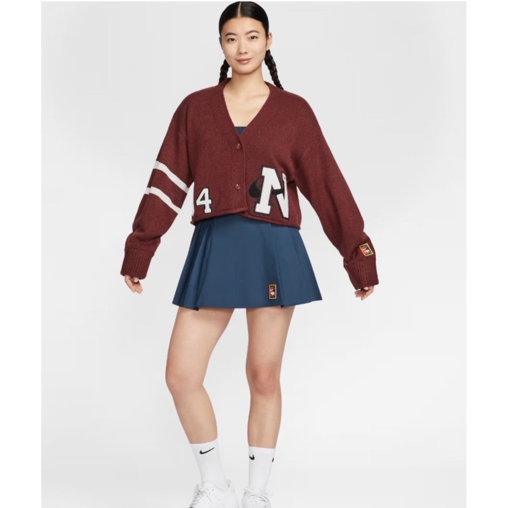 Nike x Yoon Women's Oversized Varsity Cardigan Dark Team Red & Phantom Sz M NWT